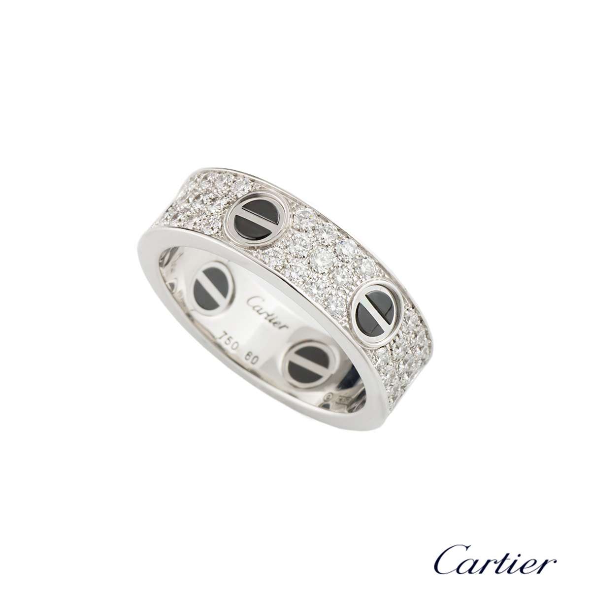 Cartier Love Ceramic & Diamond Ring Size 60 | Rich Diamonds